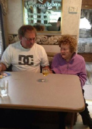 Theresa Penton and her son Austin relaxing at home.
